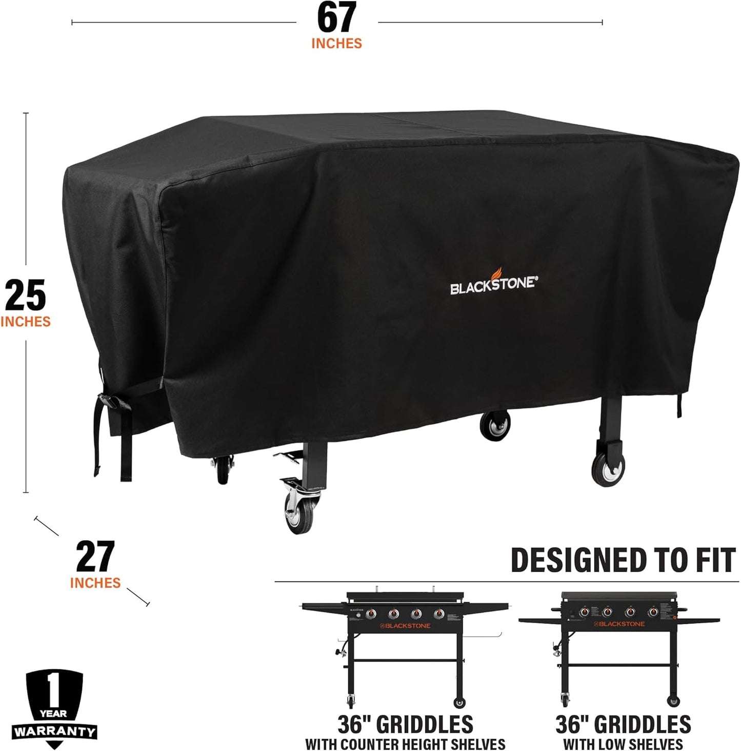 Blackstone 36 inch Griddle Cover Water Resistant 600D Polyester Heavy Duty Flat top 36" Gas Grill Cover Exclusively for Blackstone 36" Griddle