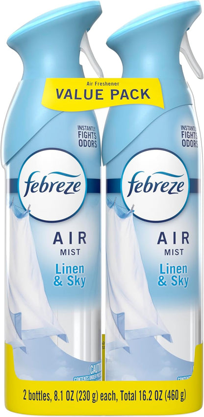 Febreze Air Mist, Air Freshener Spray, Odor Fighting Room Spray, Deodorizer for Home Bathroom Kitchen Office Apartment Dorm Room