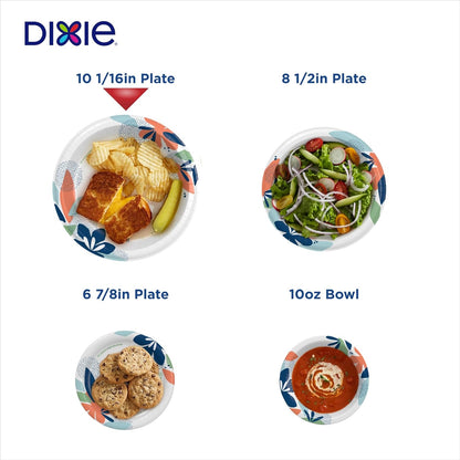 Dixie Large Paper Plates, 10 Inch, 150 Count, 2X Stronger*, Microwave-Safe, Soak-Proof, Cut Resistant, Disposable Plates For Everyday