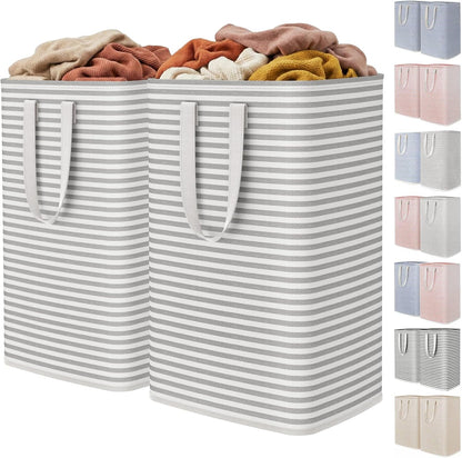 Lifewit 2 Pack Laundry Basket 80L Each, Collapsible Clothes Hamper with Reinforced