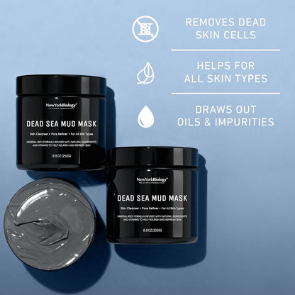 New York Biology Dead Sea Mud Mask for Face and Body, Spa Quality Pore Refiner for Oily Skin, Natural Skincare for Women &