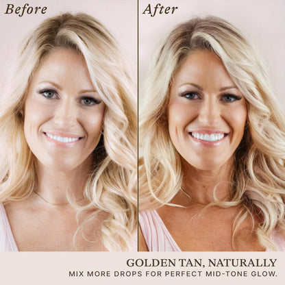 Self Tanning Drops - USA Made with Natural & Organic Ingredients, Medium Face Tanning Drops to Add to