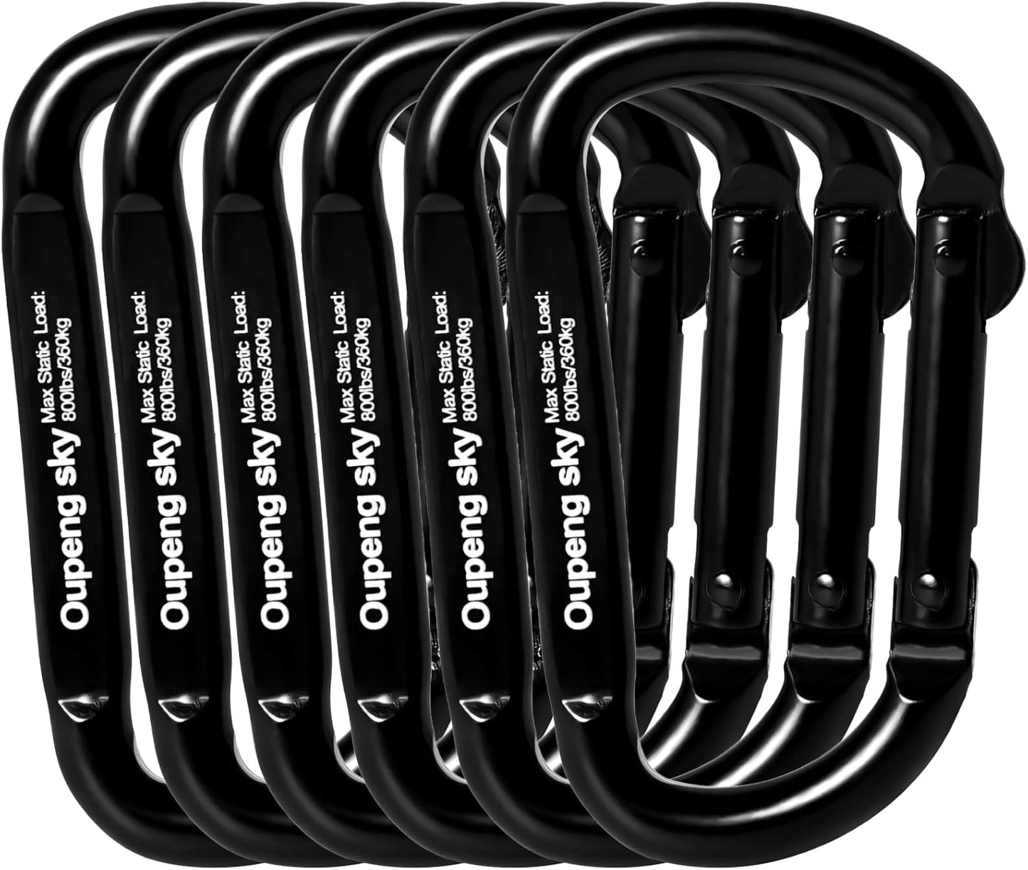 Carabiner Clip - Heavy Duty Carabiners 800lbs-13KN (2922 lbs) Carabeaner D Ring Shape,Key Chain Clip Hook,Keychain Clip,Multipurpose for