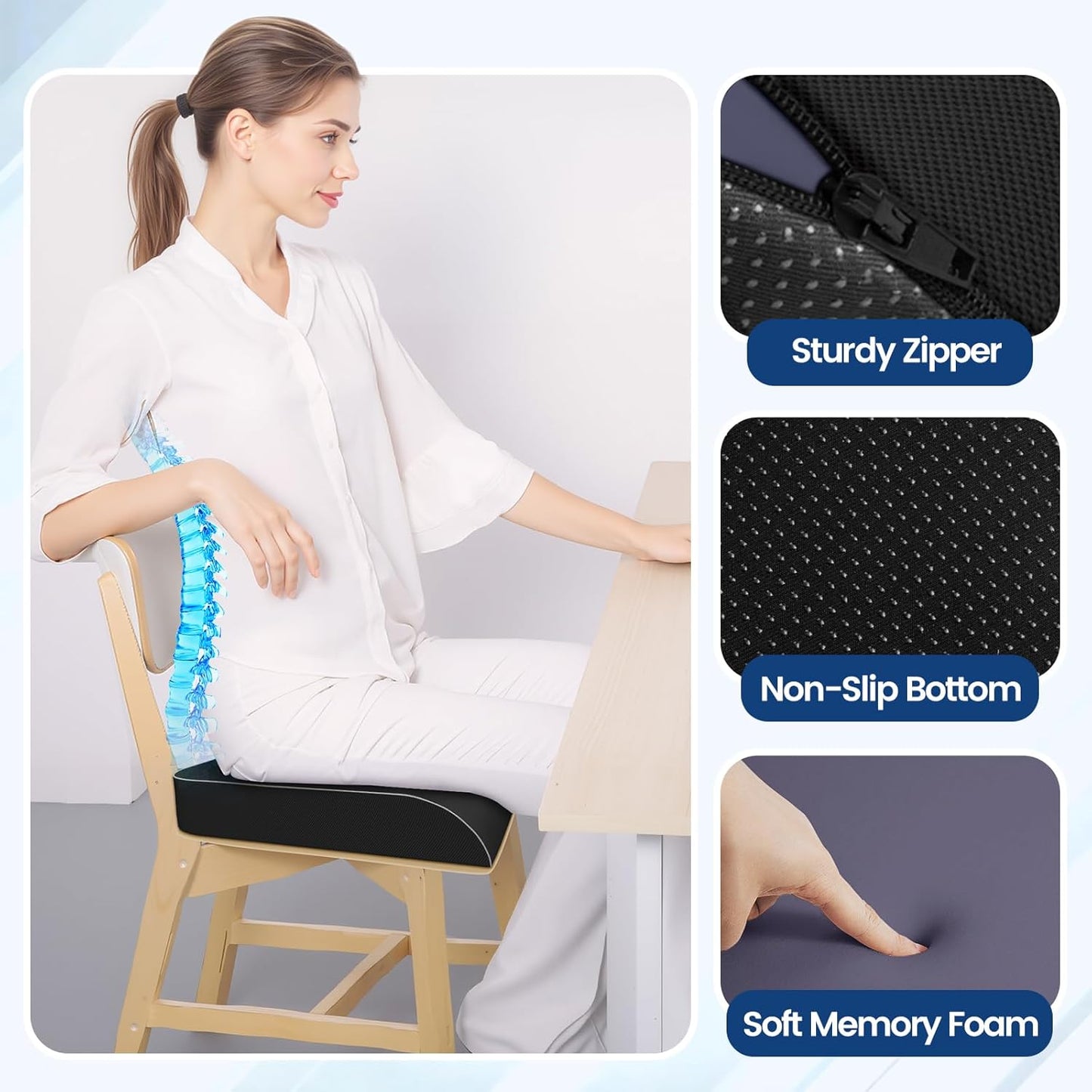 SweetSlubr Seat Cushion for Tailbone Pain Relief, Office Chair