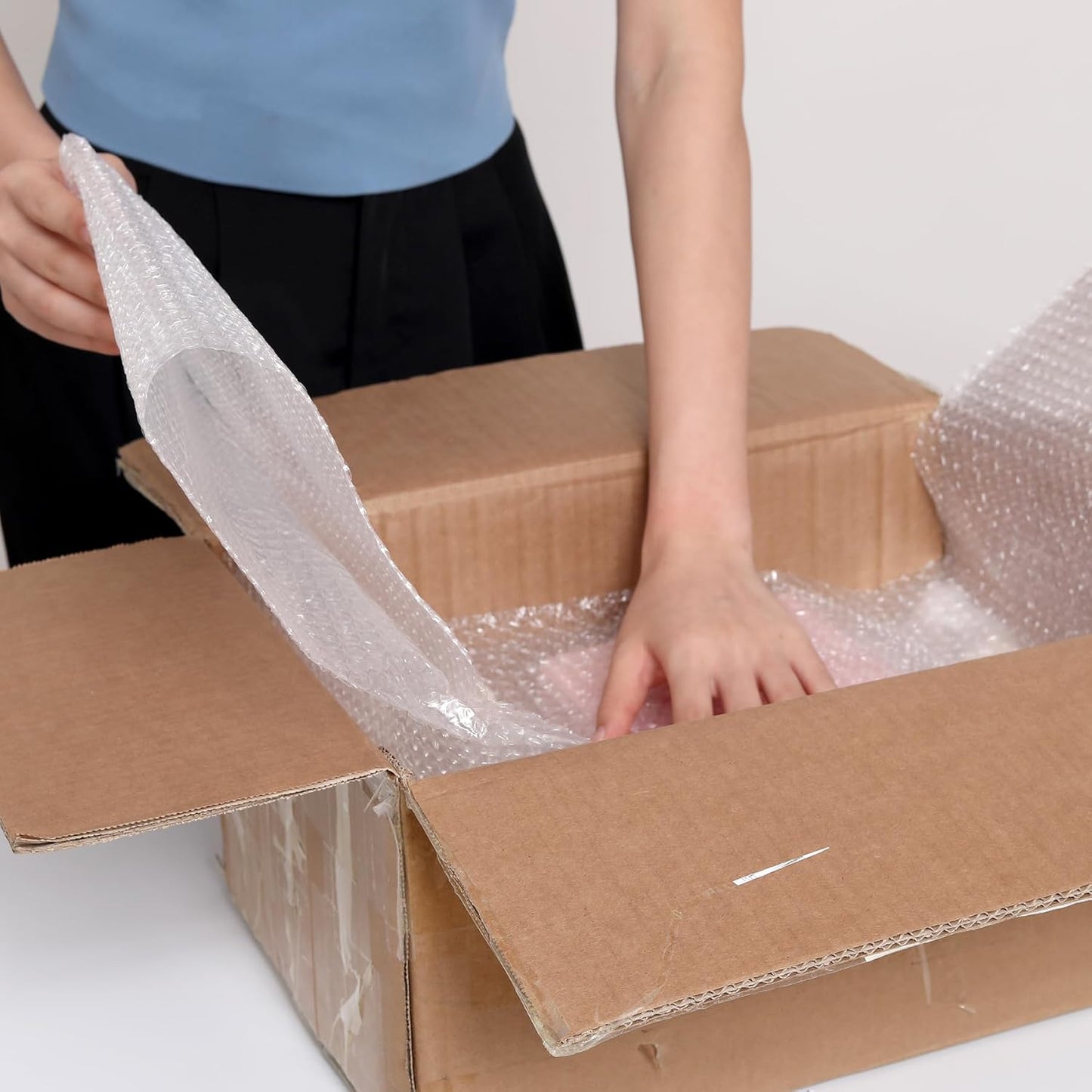 wanguagua 2 Pack 12 Inch x 72 ft Total Bubble Packing Wrap for Moving Boxes Shipping Cushioning Supplies Perforated Every 12