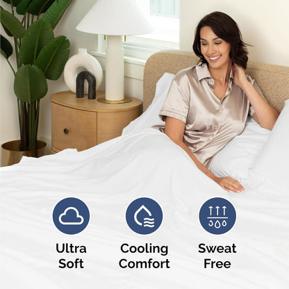 Queen Size 4 Piece Sheet Set - Comfy Breathable & Cooling Bed Sheets Set - Hotel Luxury Bedding for Women, Men, Kids