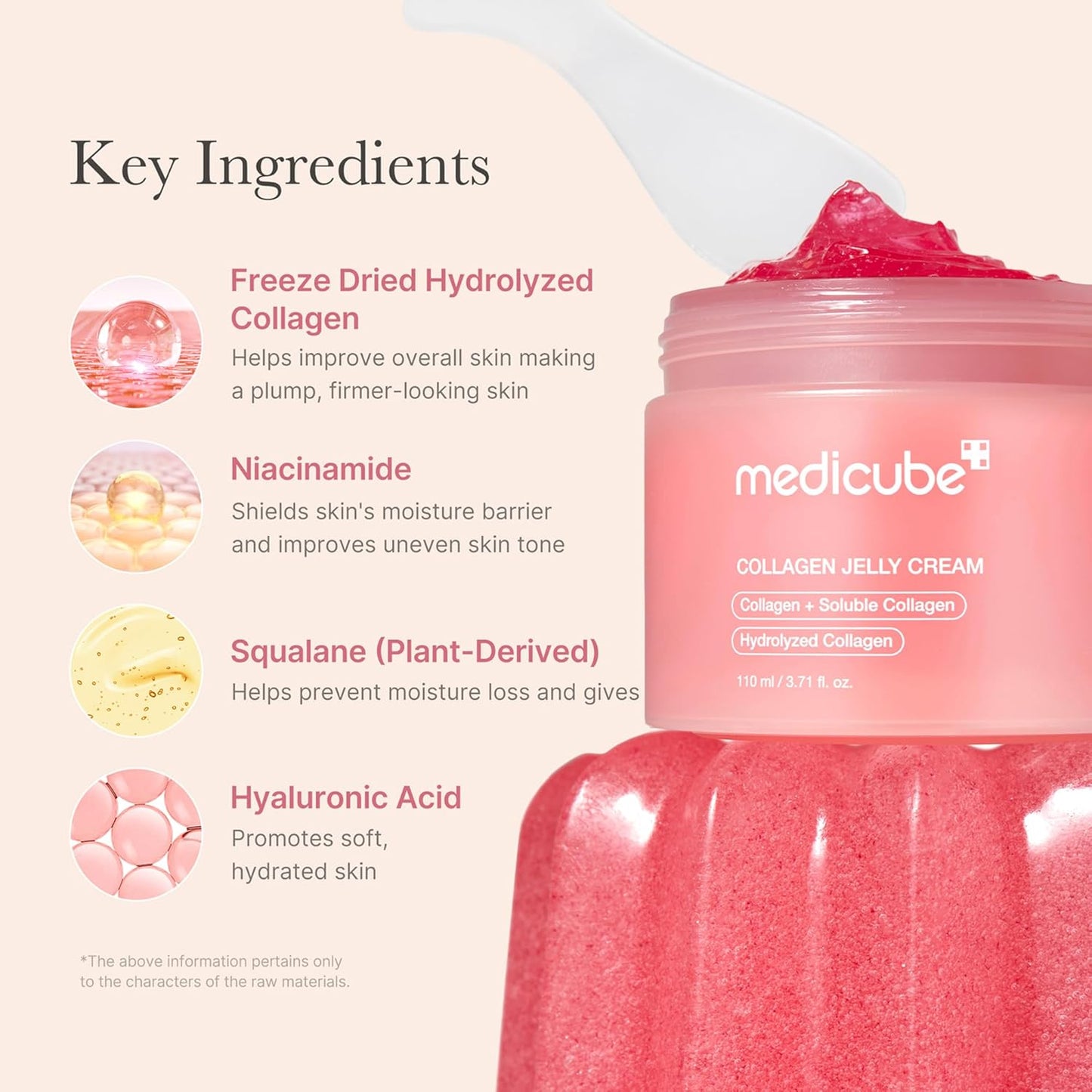 medicube Jelly Cream with Collagen, Niacinamide, Freeze-Dried Hydrolyzed Collagen for Skin Barrier Hydration & 24H Glow, Plumper, Firmer looking