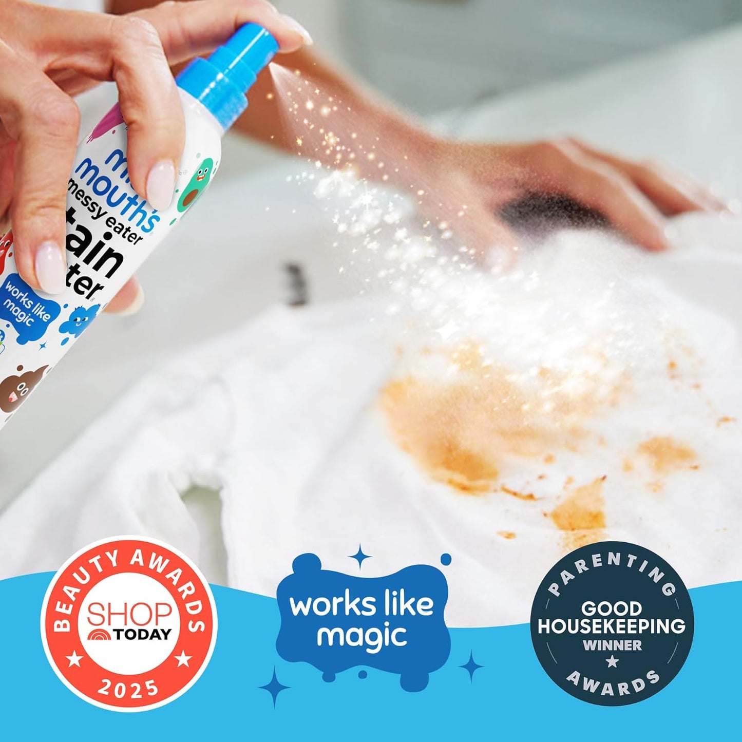 Miss Mouth's Messy Eater Stain Treater Spray - 4oz Stain Remover - Newborn & Baby Essentials - No Dry Cleaning Food, Grease, Coffee Off