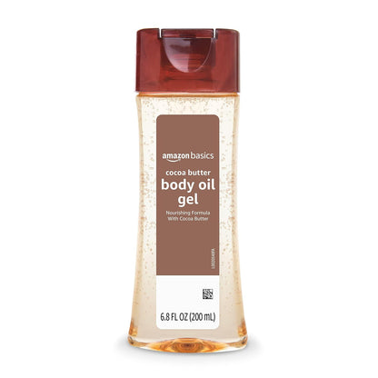 Amazon Basics Body Oil Gel with Cocoa Butter, Paraben Free, for Very Dry Skin, 6.8 Fl Oz, 1-Pack