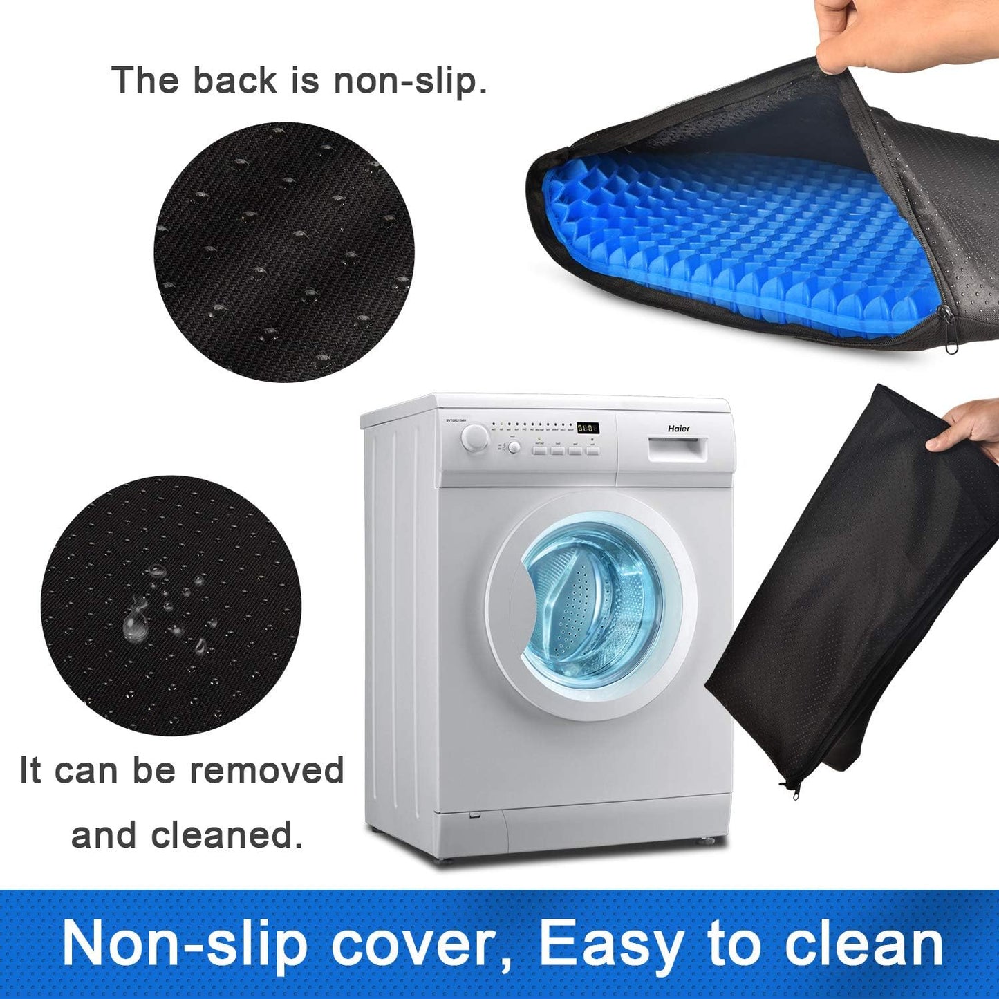 Gel Seat Cushion, Cooling seat Cushion (Super Large & Thick), Breathable Honeycomb Design Absorbs Pressure Points Seat