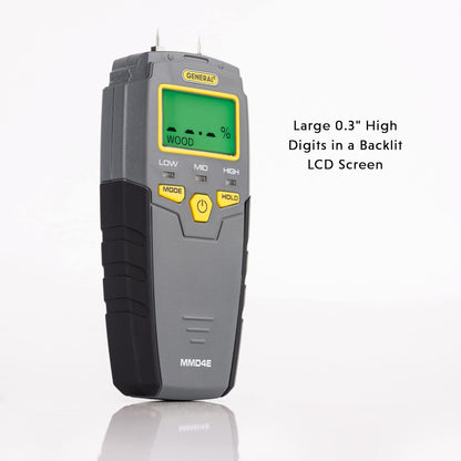 General Tools MMD4E Digital Moisture Meter, Water Leak Detector, Moisture Tester, Pin
