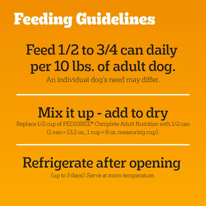 Pedigree Wet Dog Food, Choice Cuts Adult Canned Dog Food, Beef & Country Stew Multipack, 13.2 oz. Cans (12 Count)