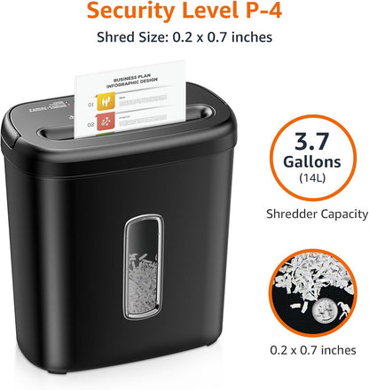 Amazon Basics 8-Sheet High Security Cross Cut Paper and Credit Card Shredder with P-4 Security, Auto Shut-off, Black