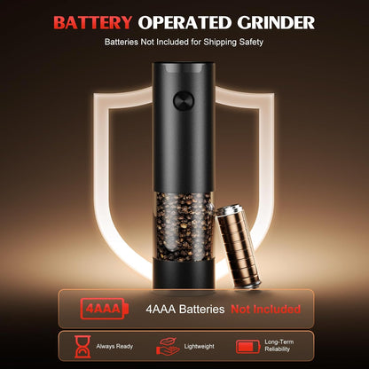 Electric Salt and Pepper Grinder Set Automatic Battery Pepper Mill Shakers Adjustable Coarseness Upgraded Larger Capacity with Led Home and Kitchen