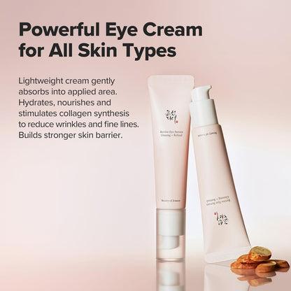 Beauty of Joseon Revive Eye Serum with Retinal Niacinamide Correction for Puffy Eye Bags Fine Lines Dark Circles Wrinkles, Korean Skin Care