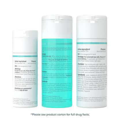 Proactiv 3 Step Acne Treatment - Benzoyl Peroxide Face Wash, Repairing Acne Spot Treatment for Face and