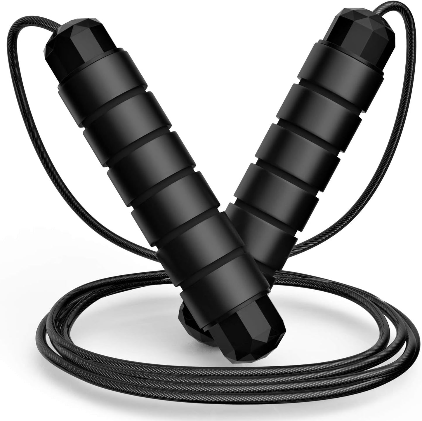 Jump Rope, Tangle-Free Rapid Speed Jumping Rope Cable with Ball Bearings for Women, Men &