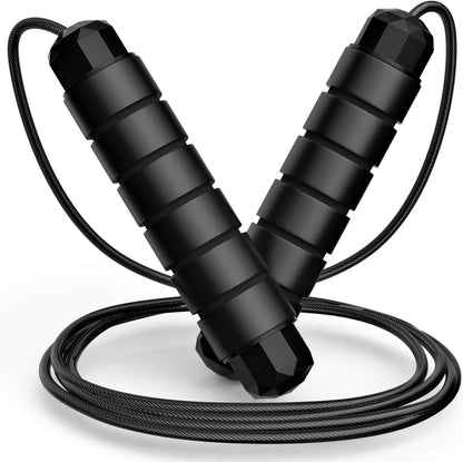 Jump Rope, Tangle-Free Rapid Speed Jumping Rope Cable with Ball Bearings for Women, Men &