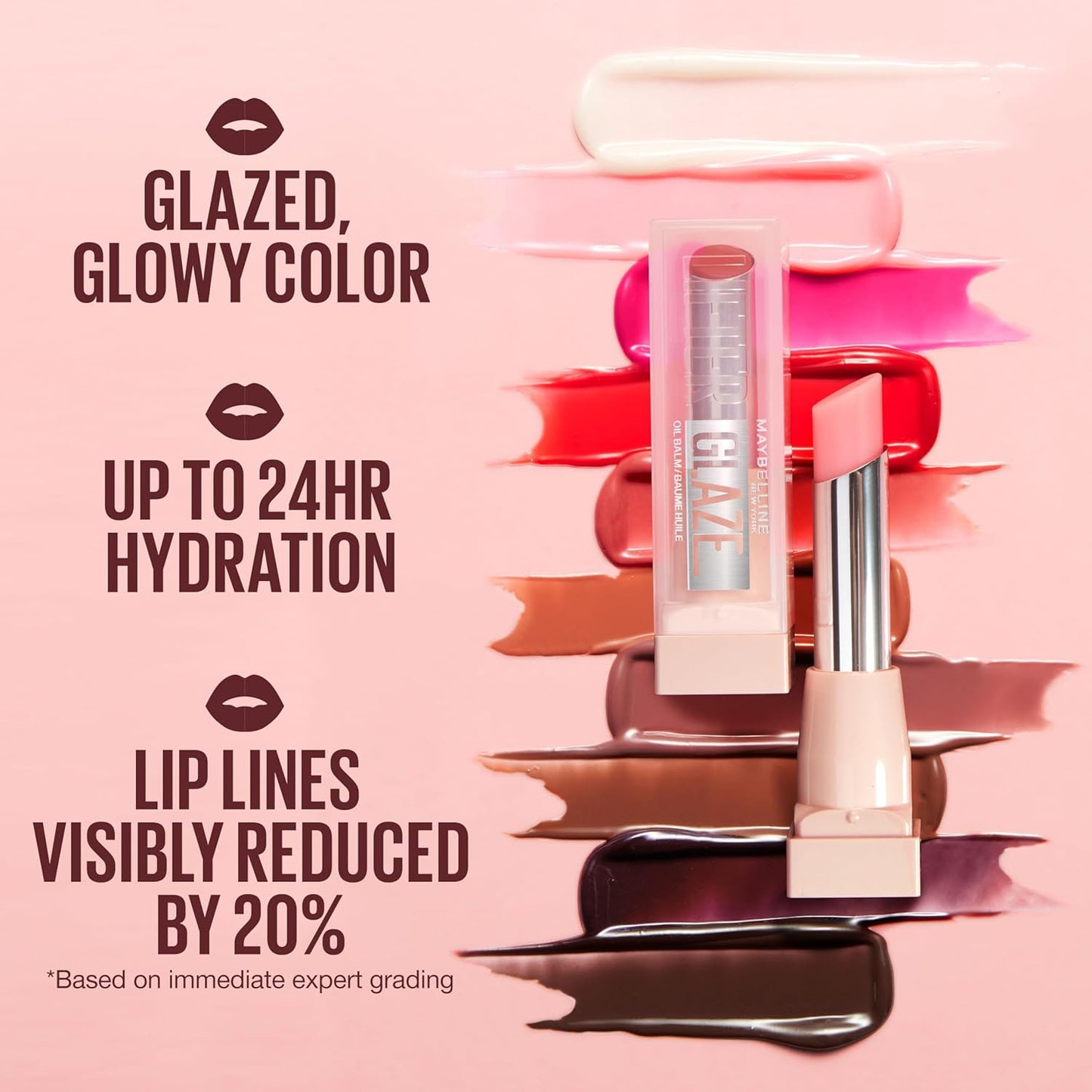 MAYBELLINE Lifter Glaze Oil Balm with Hyaluronic Acid and Hydrating Oil Blend, Lip Balm with 24HRs of Smooth, Moisturizing