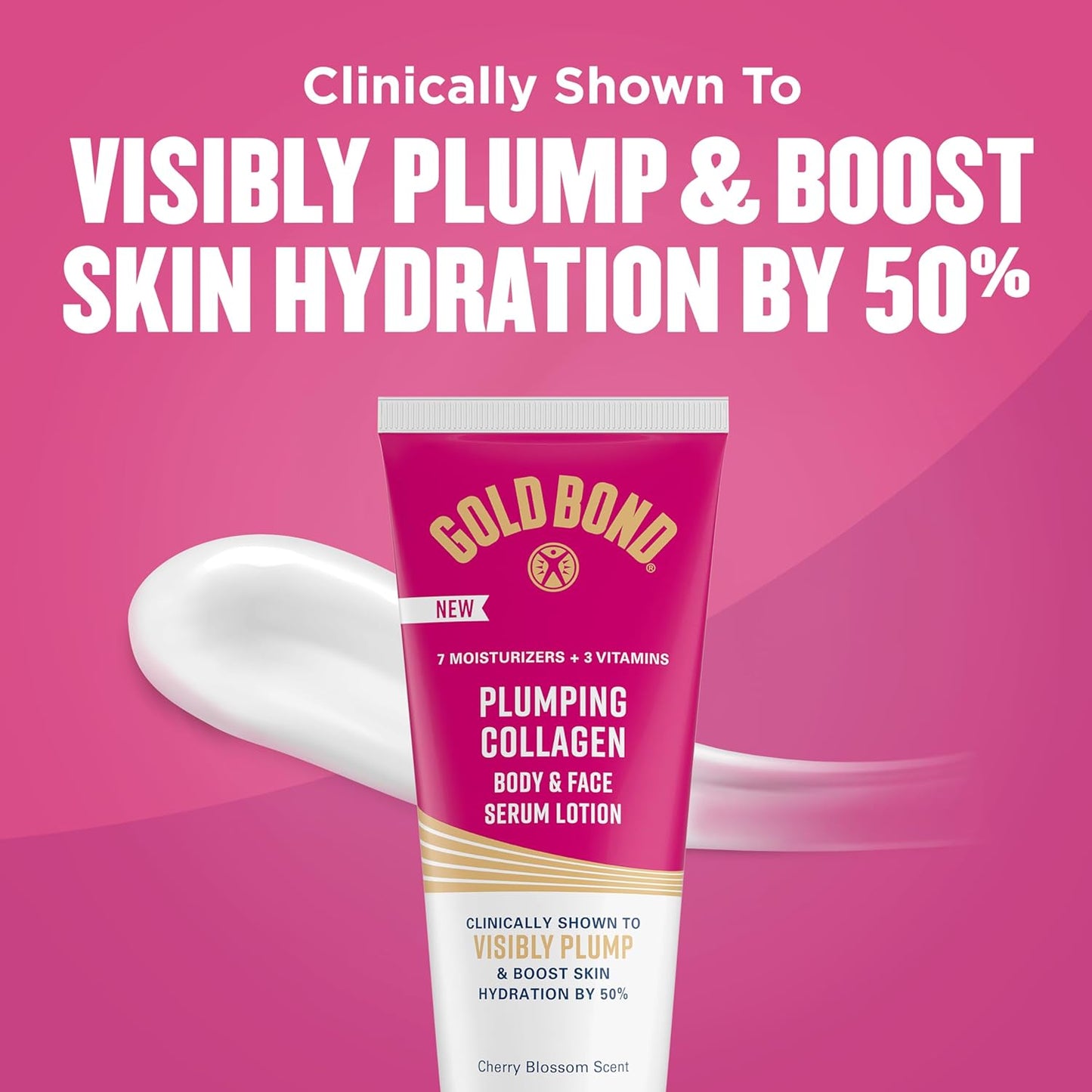 Gold Bond Plumping Collagen Body & Face Serum Lotion, Lightweight Hydrating Moisturizer with Collagen Peptide