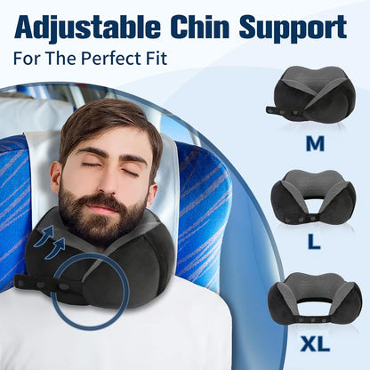 Cirorld Neck Pillow for Traveling, Travel Pillows for Airplanes,100% Pure Memory Foam Travel Neck Pillow, Adjustable Flight