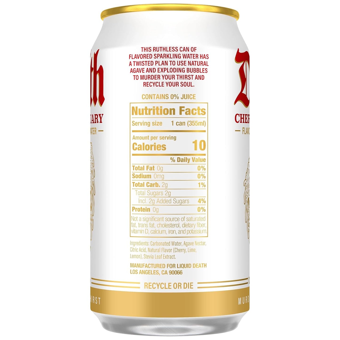 Liquid Death Soda-Flavored Sparkling Water - Cherry Obituary, Less Sugar*, Huge Flavor, No Caffeine, No Artificial Sweeteners, 12 Fl Oz (2)