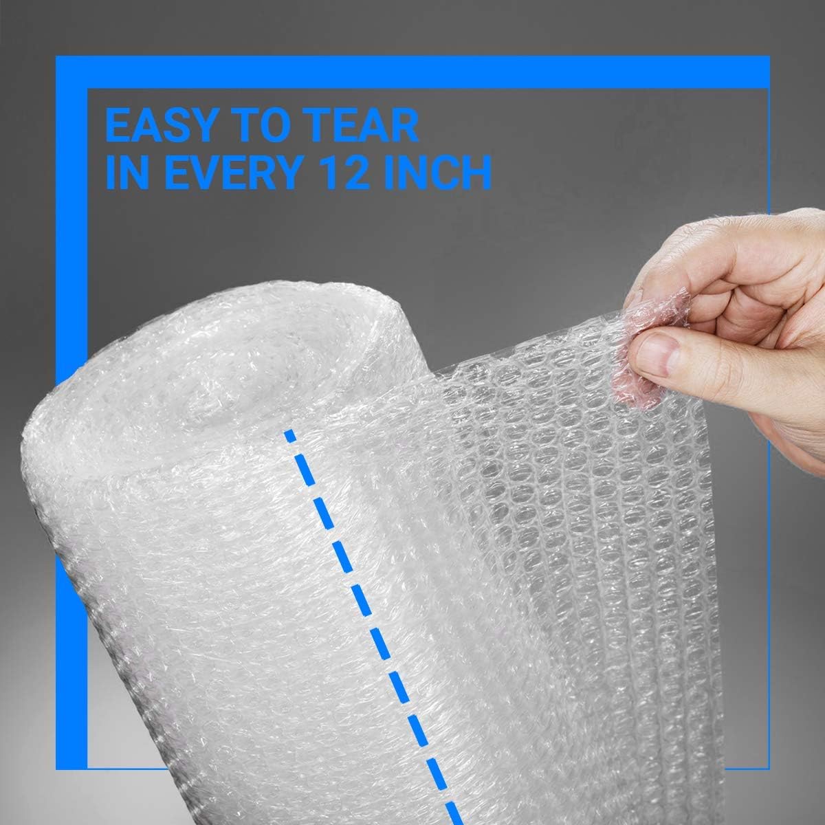 Bubble Cushioning Wrap Rolls, 3/16" x 12" x 72' ft Total [2 Rolls of 36 Feet] Perforated Every 12", 20 Fragile Stickers for Packaging