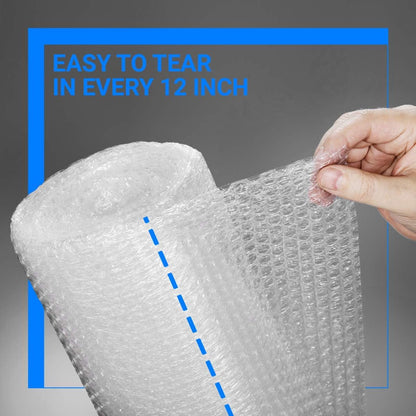 Bubble Cushioning Wrap Rolls, 3/16" x 12" x 72' ft Total [2 Rolls of 36 Feet] Perforated Every 12", 20 Fragile Stickers for Packaging