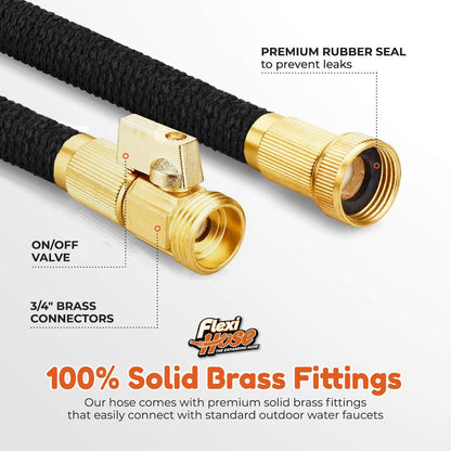 Flexi Hose Lightweight Expandable Garden Hose, 50FT - Retractable Garden Hose, Water Hose - No-Kink