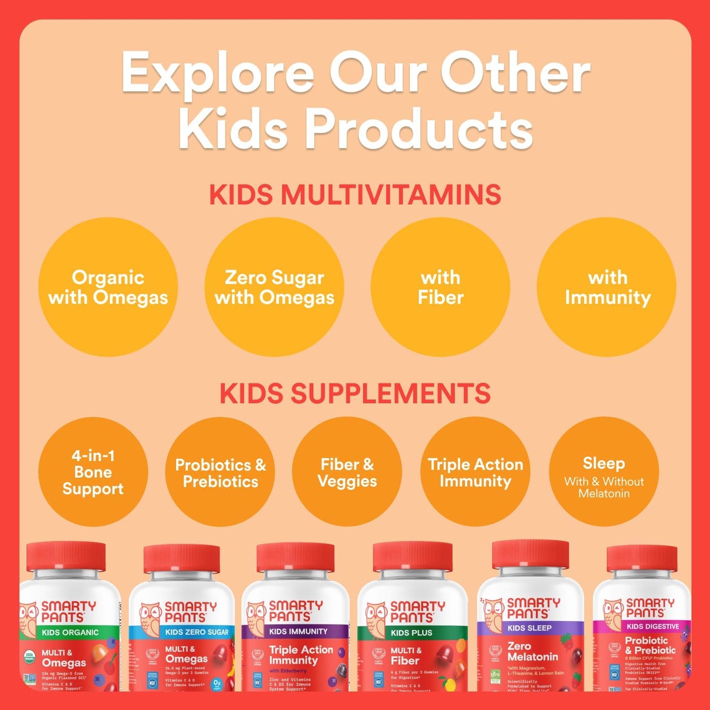 SmartyPants Kids Multivitamin Gummies with Omega 3 DHA/EPA, Vitamins D3, C, B12, B6, A, K, and Zinc, Gluten Free, Clean Label, Three Fruit