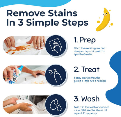 Miss Mouth's Messy Eater Stain Treater Spray - 4oz Stain Remover - Newborn & Baby Essentials - No Dry Cleaning Food, Grease, Coffee Off