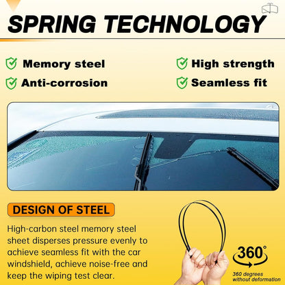 AUTOBOO 26" and 16" Windshield Wipers Blades (Pack Of 2),Premium Quality Premium All-Seasons Wiper blades,Stable and Quiet Armor wiper blades