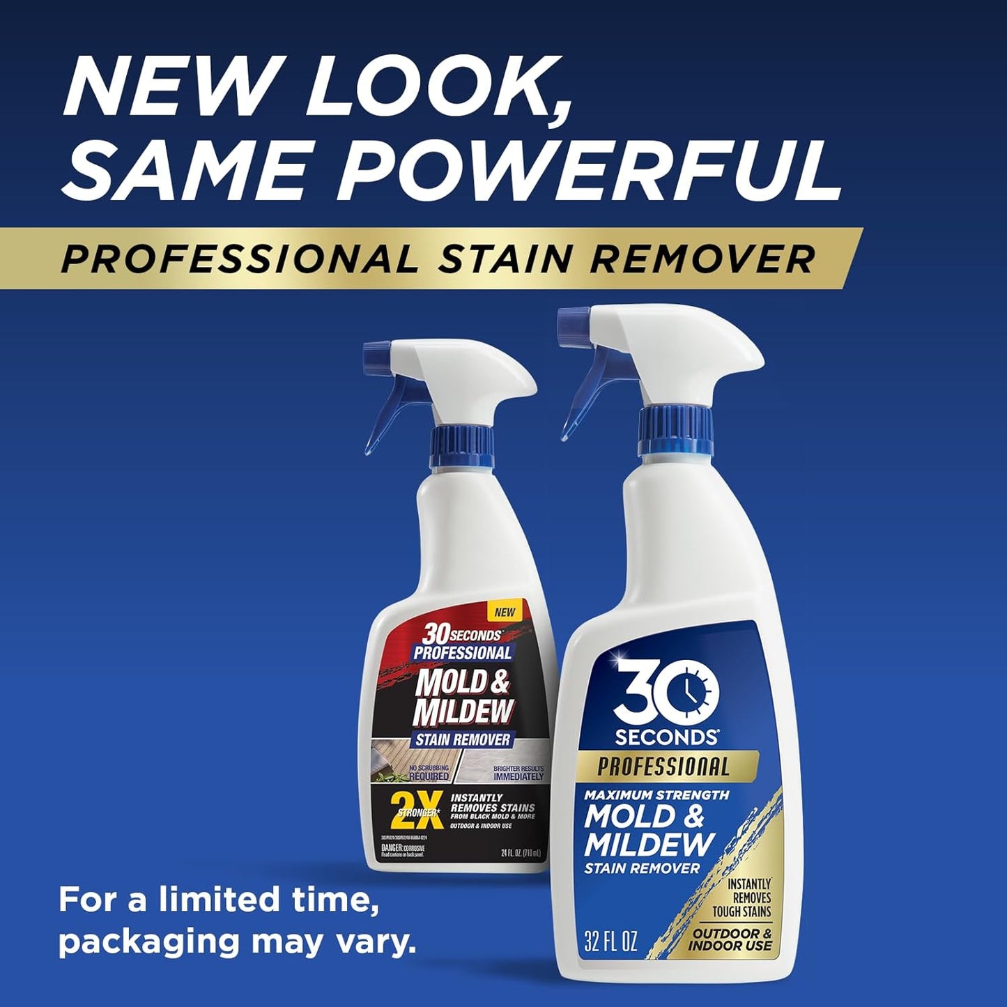 30 SECONDS Pro Mold and Mildew Stain Remover, Scrub Free, Brighter Results Instantly, Ready To Use, 32 Fl. Oz.