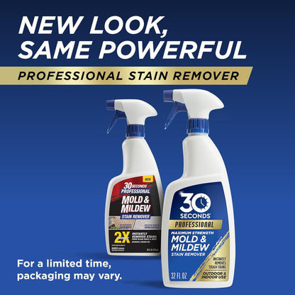 30 SECONDS Pro Mold and Mildew Stain Remover, Scrub Free, Brighter Results Instantly, Ready To Use, 32 Fl. Oz.