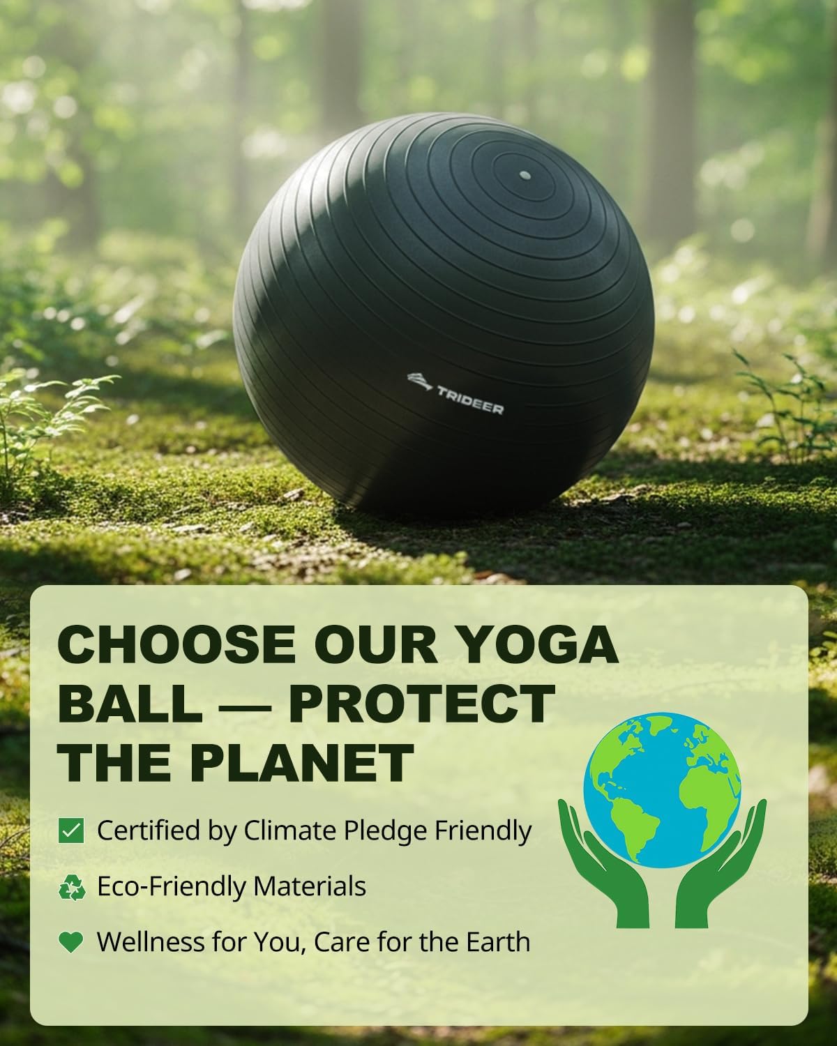 Trideer Exercise Ball for Yoga, Pilates & Fitness Stability Ball Equipment for Home Gym & Office Chair, Core & Balance Training
