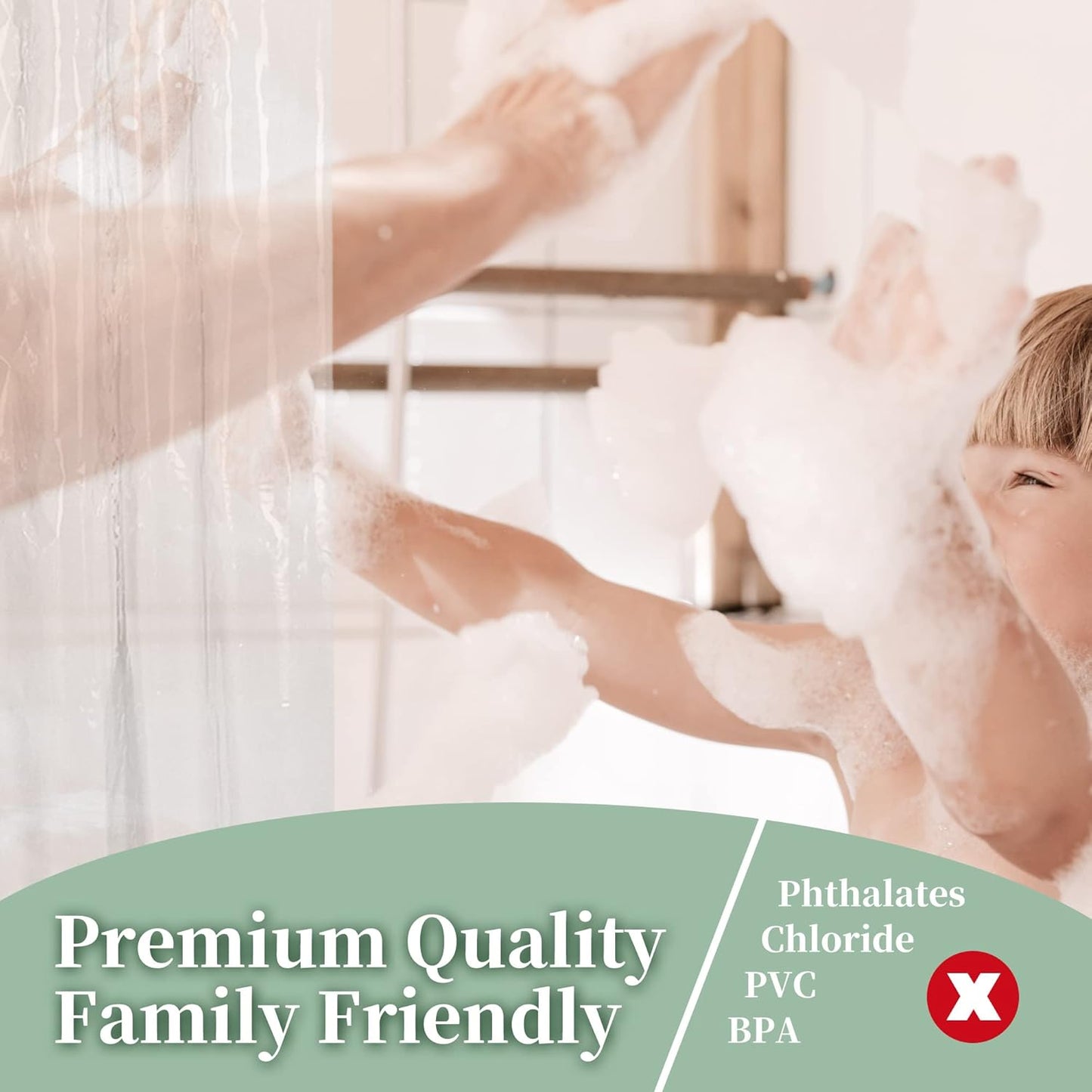 Barossa Design Plastic Shower Liner Clear - Premium PEVA Shower Curtain Liner with Rustproof Grommets and 3