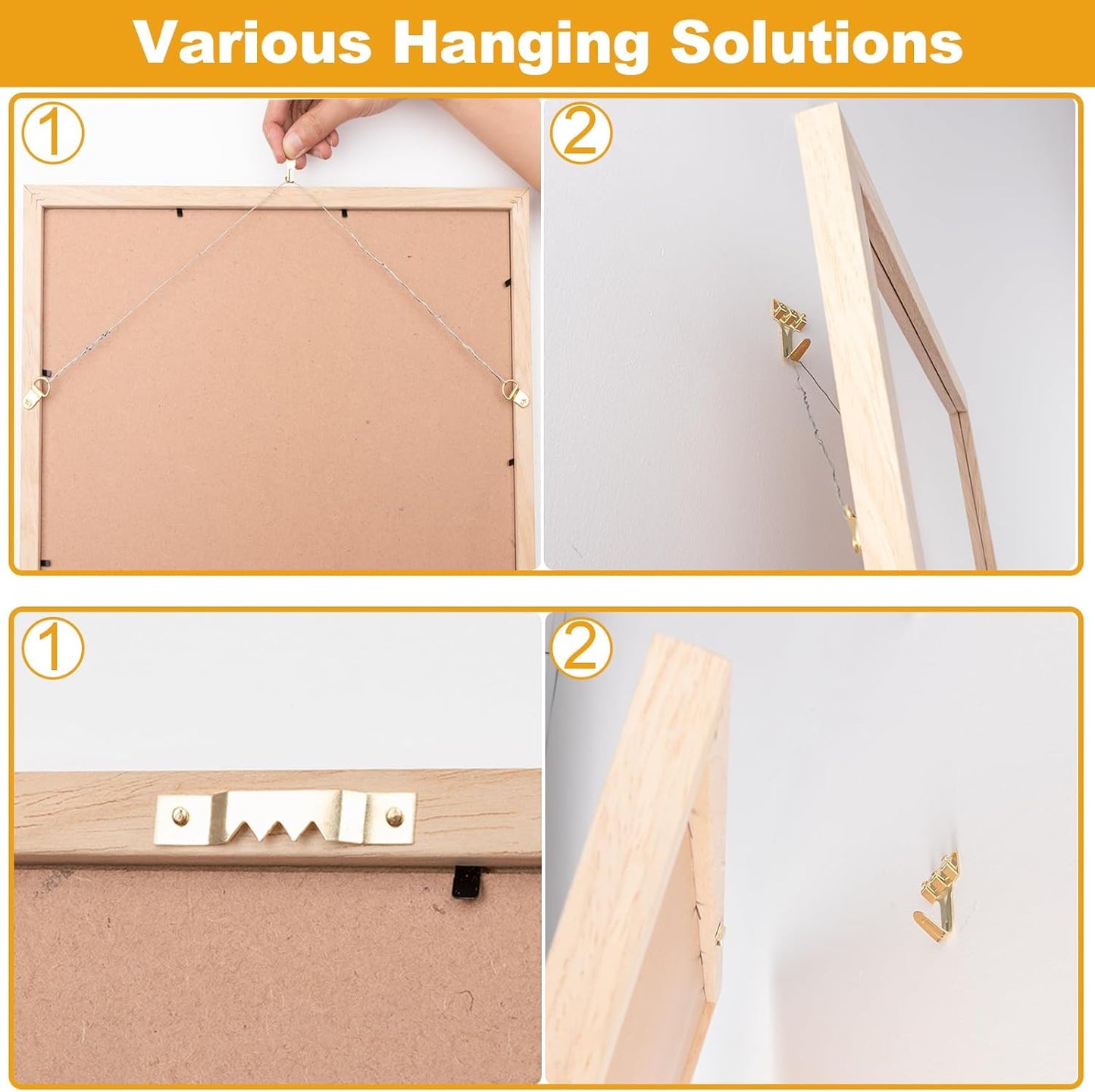 KURUI 303Pcs Picture Hanging Kit, Picture Hangers Assorted Kit with Heavy Duty Picture Hanging Hooks/Hardware Nails/Sawtooth/Wire/D