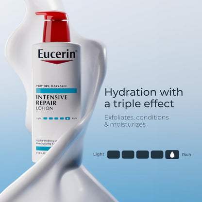 Eucerin Intensive Repair Body Lotion for Dry Skin with Alpha Hydroxy, Body Moisturizer for Very Dry Skin, Moisturizes, Exfoliates and