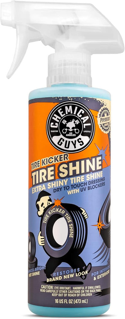 Chemical Guys Tire Kicker Sprayable Extra Glossy Tire Shine Spray, Dry-to-Touch Dressing - Restores Wet Look to Rubber, Vinyl, and
