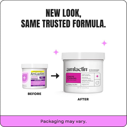 AmLactin Crepe Firming Cream - Therapeutic Skin Tightening Cream for Body No-Scrub Exfoliator and Moisturizer, Skin Care with 15% Lactic Acid