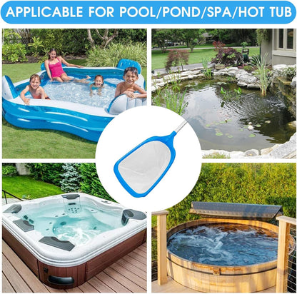 TidyMister Hot Tub Skimmer Spa Net with 12'' Aluminum Pole Ultra Fine Mesh Net Handy Leaf Skimmer for Small Above Ground Pools Pick Up Fine Debris