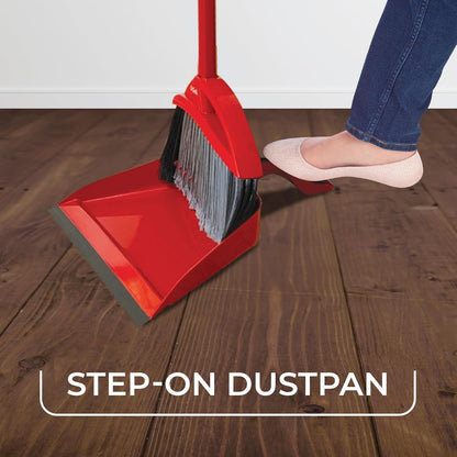 O-Cedar Pet Pro Broom with Step-On Dustpan, Remove 99% with One Sweep, Removes 3 Times More Pet Hair, Quiet Cleaning Tool for Cat and Dog Owners