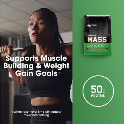 Optimum Nutrition Serious Mass, Weight Gainer Protein Powder, Mass Gainer, Vitamin C and Zinc for Immune Support, Creatine