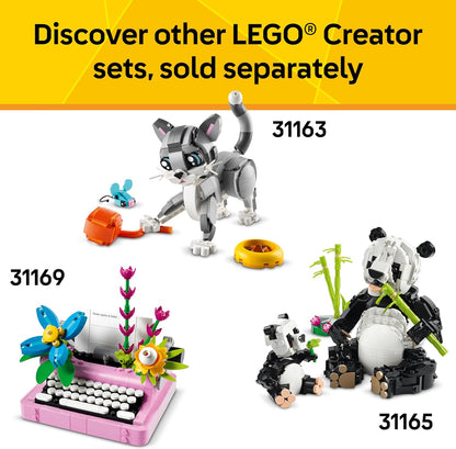 LEGO Creator 3 in 1 Cute Bunny Toy - Building Toy Set with 3 Build Options, Bunny, Seal, or Llama - Animal Figures for Kids, Girls and