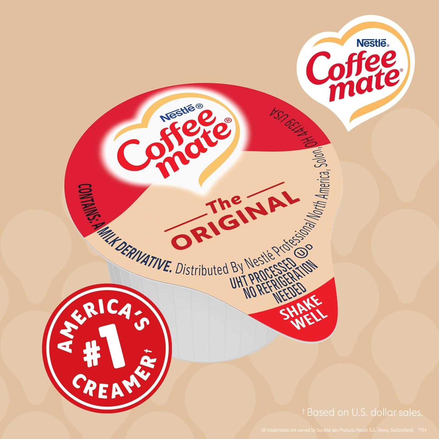 Nestle Coffee mate Coffee Creamer, Original, Liquid Creamer Singles, Non Dairy, No Refrigeration, 0.375 fl oz Tubs (80)
