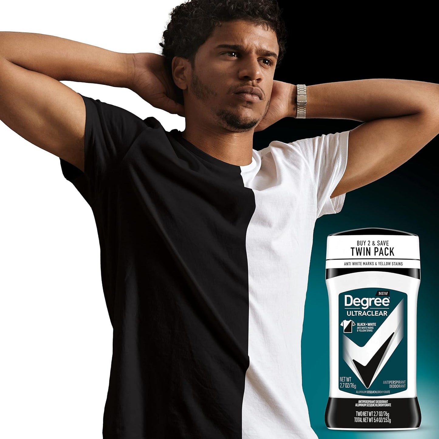 Degree Men UltraClear Antiperspirant Deodorant Black+White 2 Count 72-Hour Sweat & Odor Protection Antiperspirant For Men With MotionSense Technology