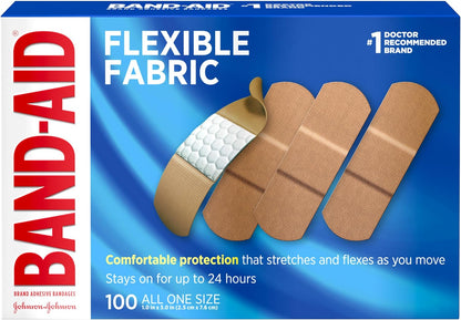 Band-Aid Brand Flexible Fabric Sterile Adhesive Bandages, Comfortable Cushioned Wound Care & Protection for Minor Cuts, Scrapes & Burns, First