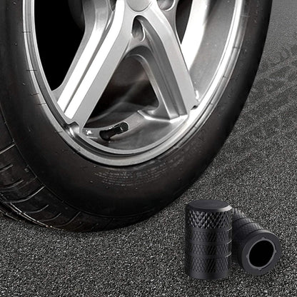 CKAuto Tire Valve Stem Caps, Black, 4 pcs/Pack, Anodized Aluminum Tire Valve Cap Set, Corrosion
