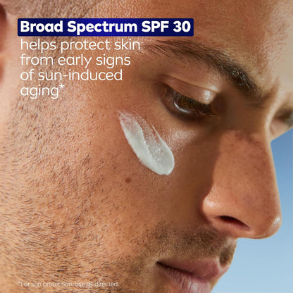 NIVEA MEN Age Defense Daily Face Moisturizer with Broad Spectrum SPF 30 Sunscreen, Pro-Retinol and Hyaluronic