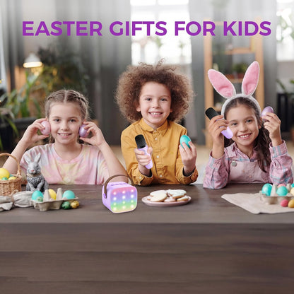 YLL Karaoke Machine for Kids, Portable Mini Speaker with 2 Wireless Microphones, TOP Kids Gifts for Girls Ages 3, 4, 5, 6, 7, 8, 9, 10+ Years